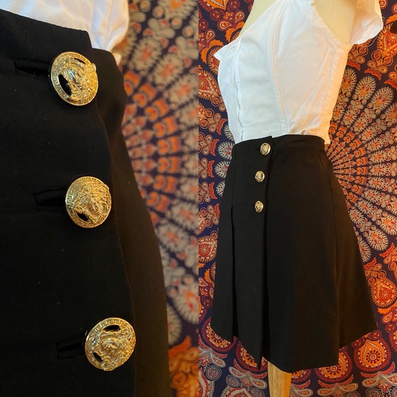 Versace Dresses & Skirts - Versace Vintage 90's pleated black button skirt 4